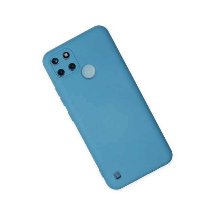 Newface Realme C25Y Kılıf Nano içi Kadife Silikon - Mavi