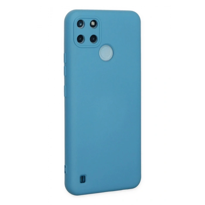 Newface Realme C25Y Kılıf Nano içi Kadife Silikon - Mavi