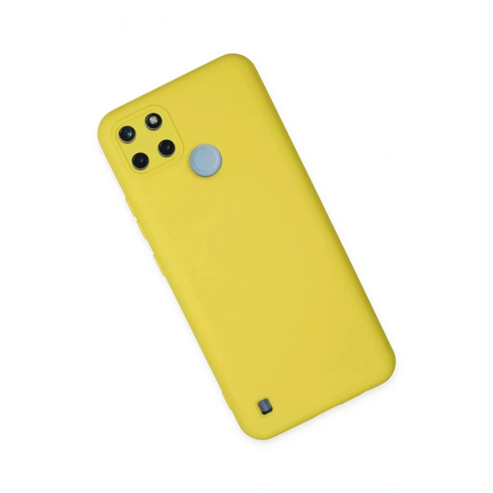 Newface Realme C25Y Kılıf Nano içi Kadife Silikon - Sarı