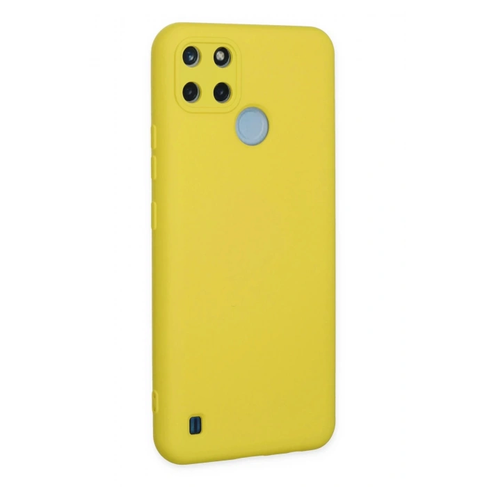 Newface Realme C25Y Kılıf Nano içi Kadife Silikon - Sarı