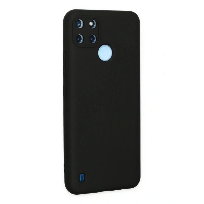 Newface Realme C25Y Kılıf Nano içi Kadife Silikon - Siyah