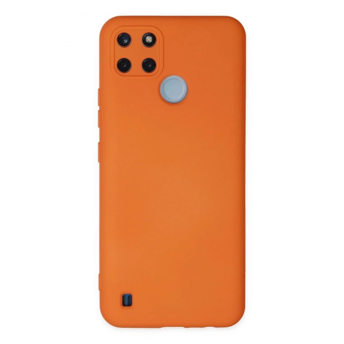 Newface Realme C25Y Kılıf Nano içi Kadife Silikon - Turuncu