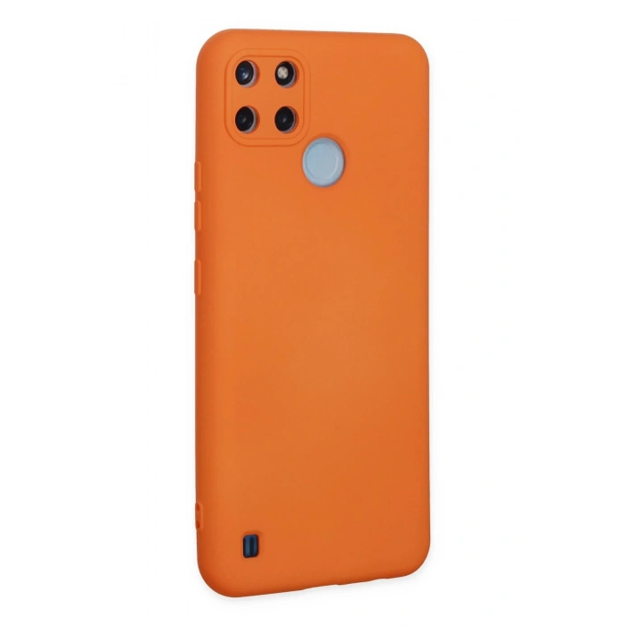 Newface Realme C25Y Kılıf Nano içi Kadife Silikon - Turuncu