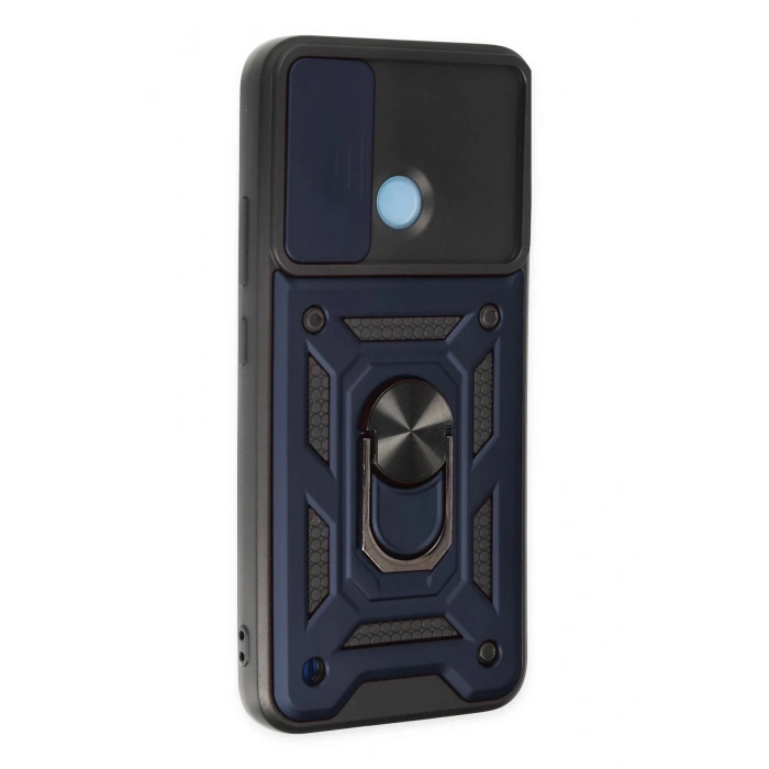 Newface Realme C25Y Kılıf Pars Lens Yüzüklü Silikon - Lacivert