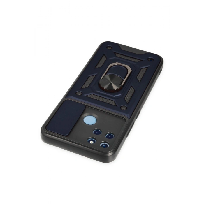 Newface Realme C25Y Kılıf Pars Lens Yüzüklü Silikon - Lacivert