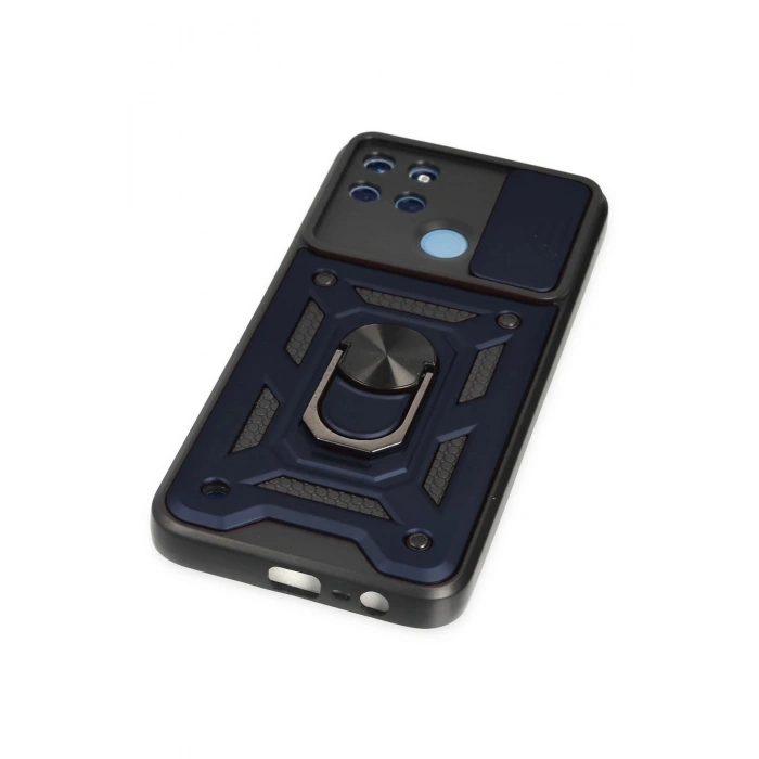 Newface Realme C25Y Kılıf Pars Lens Yüzüklü Silikon - Lacivert