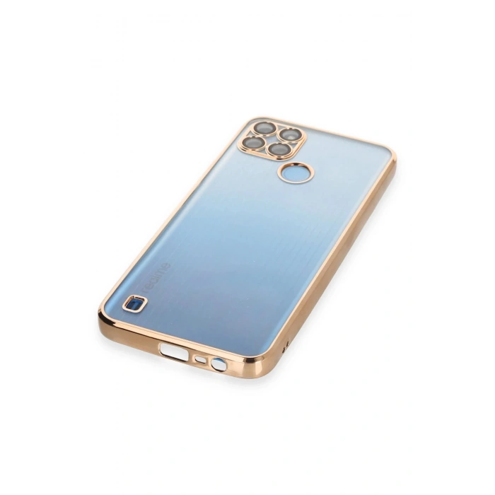 Newface Realme C25Y Kılıf Razer Lensli Silikon - Gold