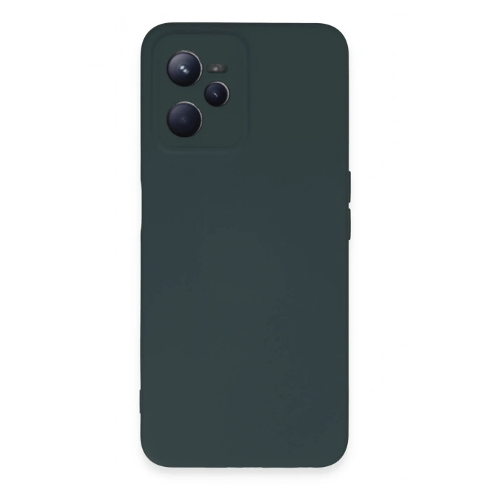 Newface Realme C35 Kılıf Nano içi Kadife Silikon - Koyu Yeşil
