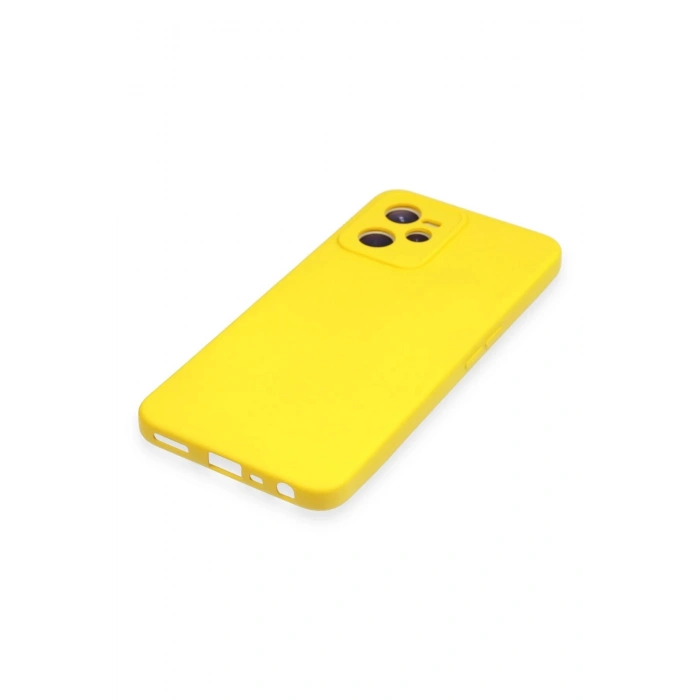 Newface Realme C35 Kılıf Nano içi Kadife Silikon - Sarı