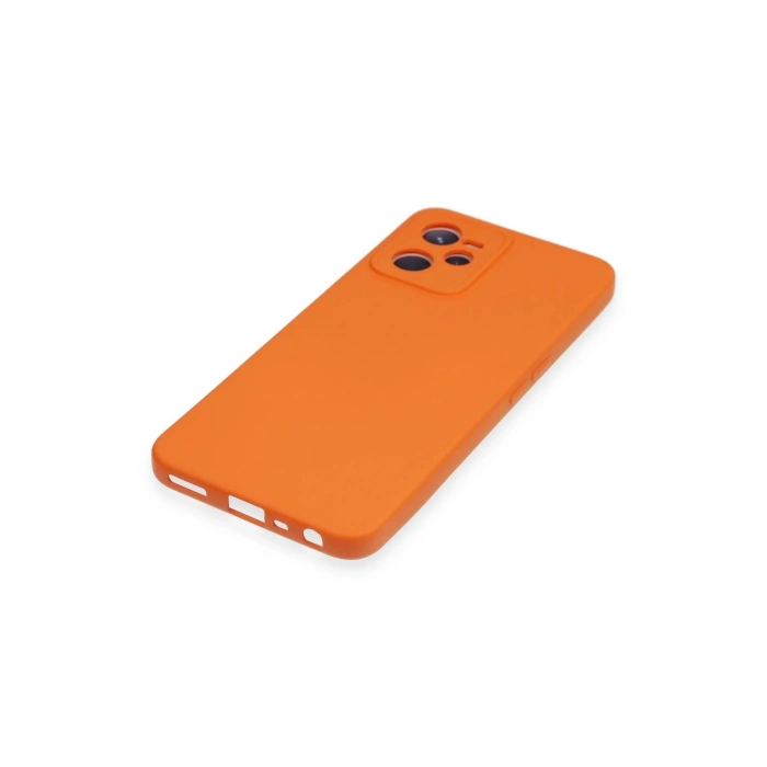 Newface Realme C35 Kılıf Nano içi Kadife Silikon - Turuncu
