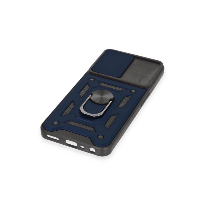 Newface Realme C35 Kılıf Pars Lens Yüzüklü Silikon - Lacivert