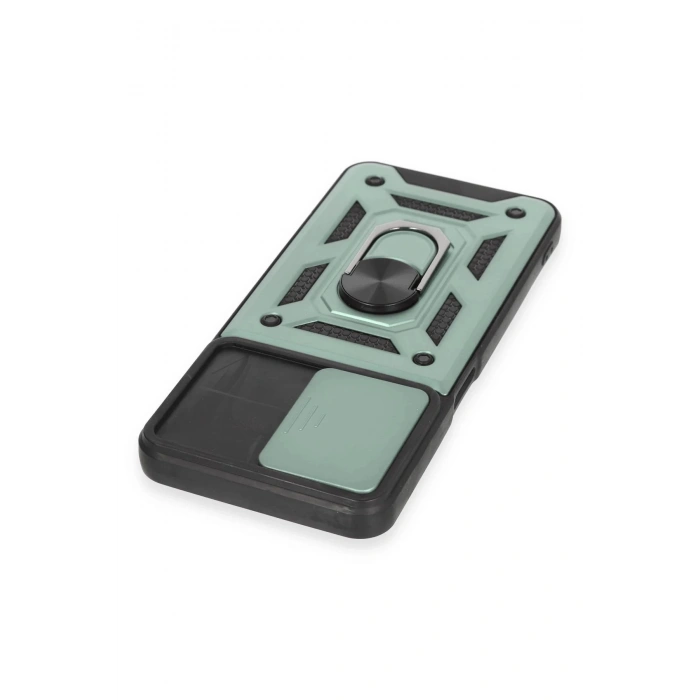 Newface Realme C35 Kılıf Pars Lens Yüzüklü Silikon - Yeşil