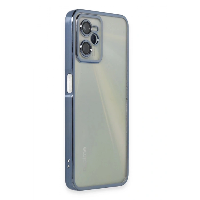 Newface Realme C35 Kılıf Razer Lensli Silikon - Açık Mavi