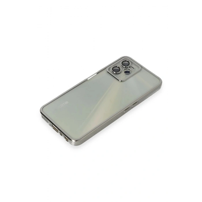 Newface Realme C35 Kılıf Razer Lensli Silikon - Gümüş