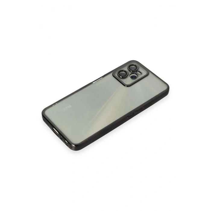 Newface Realme C35 Kılıf Razer Lensli Silikon - Siyah