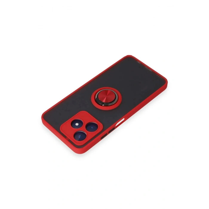 Newface Realme C53 Kılıf Montreal Yüzüklü Silikon Kapak - Kırmızı
