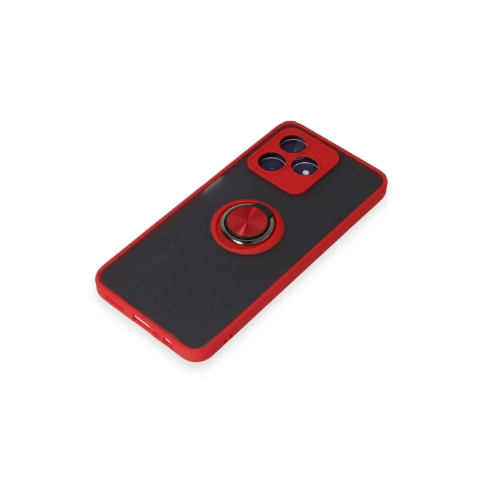 Newface Realme C53 Kılıf Montreal Yüzüklü Silikon Kapak - Kırmızı