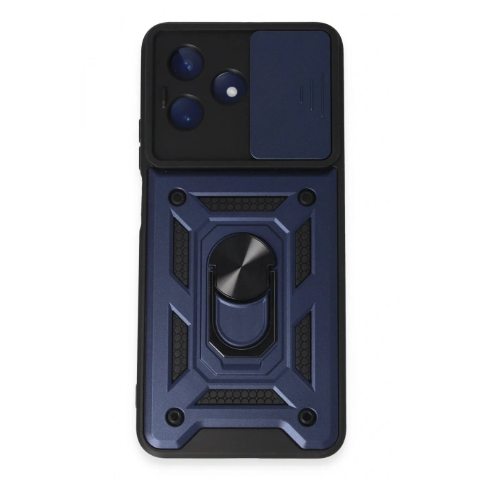 Newface Realme C53 Kılıf Pars Lens Yüzüklü Silikon - Lacivert