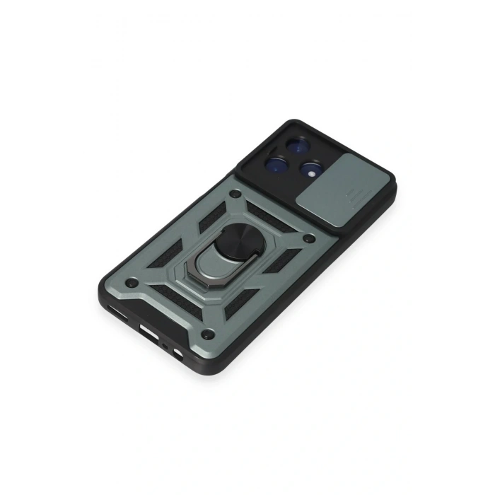 Newface Realme C53 Kılıf Pars Lens Yüzüklü Silikon - Yeşil