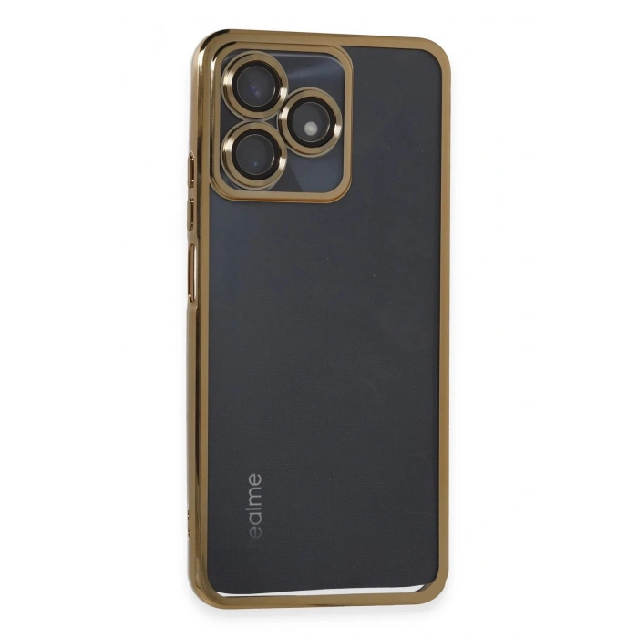 Newface Realme C53 Kılıf Razer Lensli Silikon - Gold
