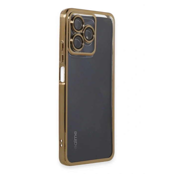 Newface Realme C53 Kılıf Razer Lensli Silikon - Gold