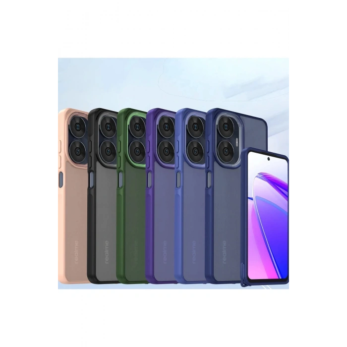 Newface Realme C55 Kılıf Elegant Kapak - Pudra