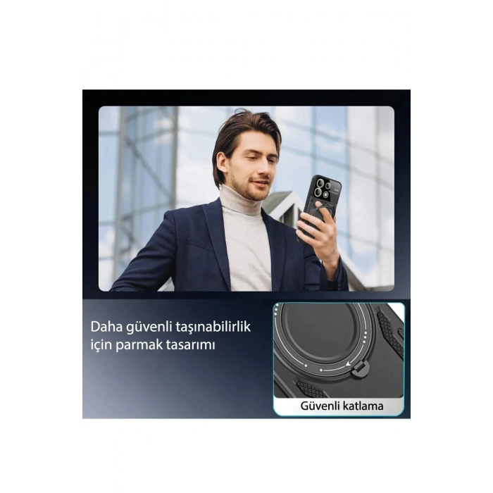 Newface Realme C55 Kılıf Joy Lens Standlı Kapak - Kırmızı