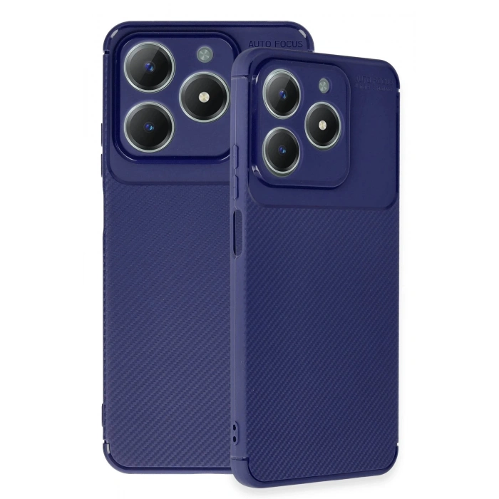 Newface Realme C61 Kılıf Auto Focus Karbon Kapak - Lacivert
