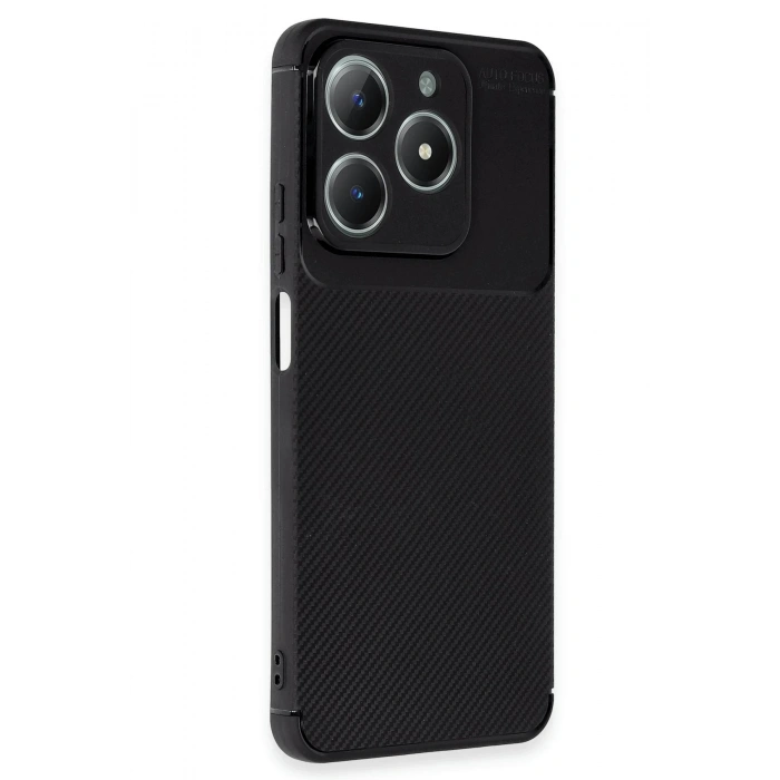 Newface Realme C61 Kılıf Auto Focus Karbon Kapak - Siyah