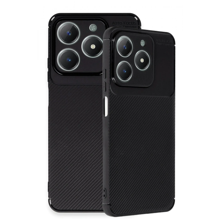 Newface Realme C61 Kılıf Auto Focus Karbon Kapak - Siyah