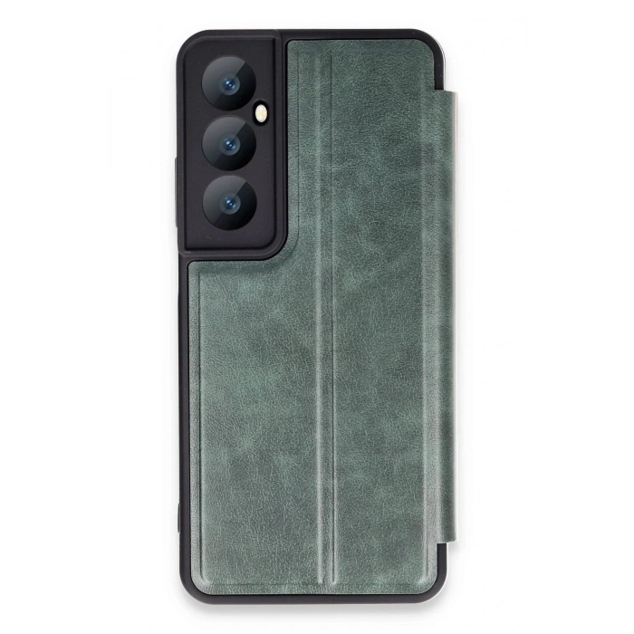 Newface Realme C65 Kılıf Flip Cover - Koyu Yeşil