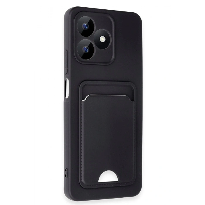 Newface Realme Note 50 4G Kılıf Kelvin Kartvizitli Silikon - Siyah