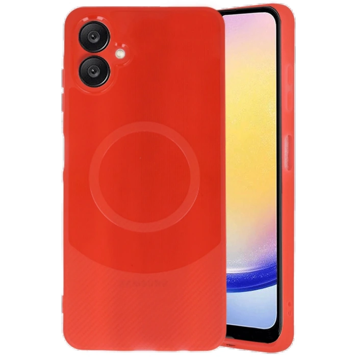 Newface Samsung A06 Kılıf Maya Karbon Kapak - Kırmızı