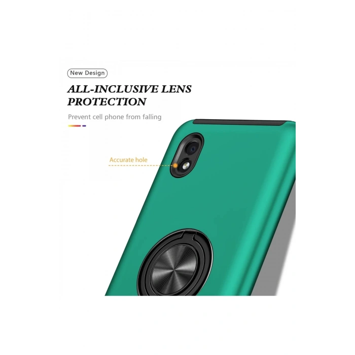 Newface Samsung Galaxy A01 Core Kılıf Elit Yüzüklü Kapak - Yeşil