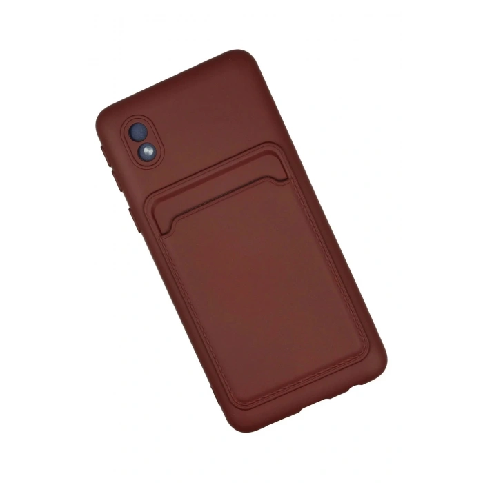 Newface Samsung Galaxy A01 Core Kılıf Kelvin Kartvizitli Silikon - Bordo