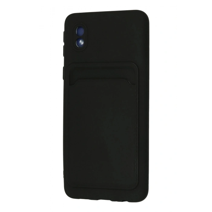 Newface Samsung Galaxy A01 Core Kılıf Kelvin Kartvizitli Silikon - Siyah