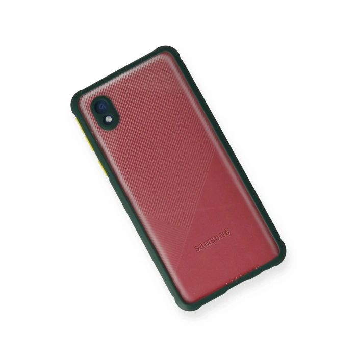 Newface Samsung Galaxy A01 Core Kılıf Miami Şeffaf Silikon - Koyu Yeşil