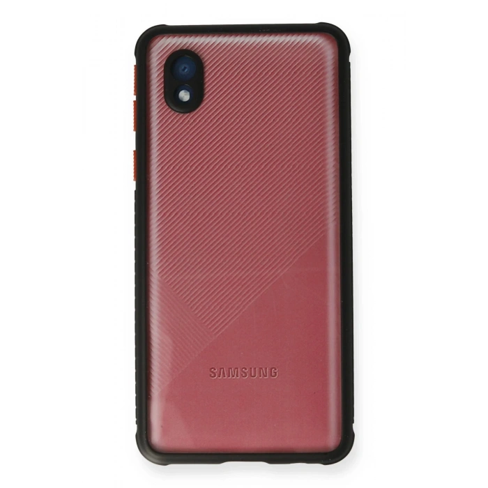 Newface Samsung Galaxy A01 Core Kılıf Miami Şeffaf Silikon - Siyah