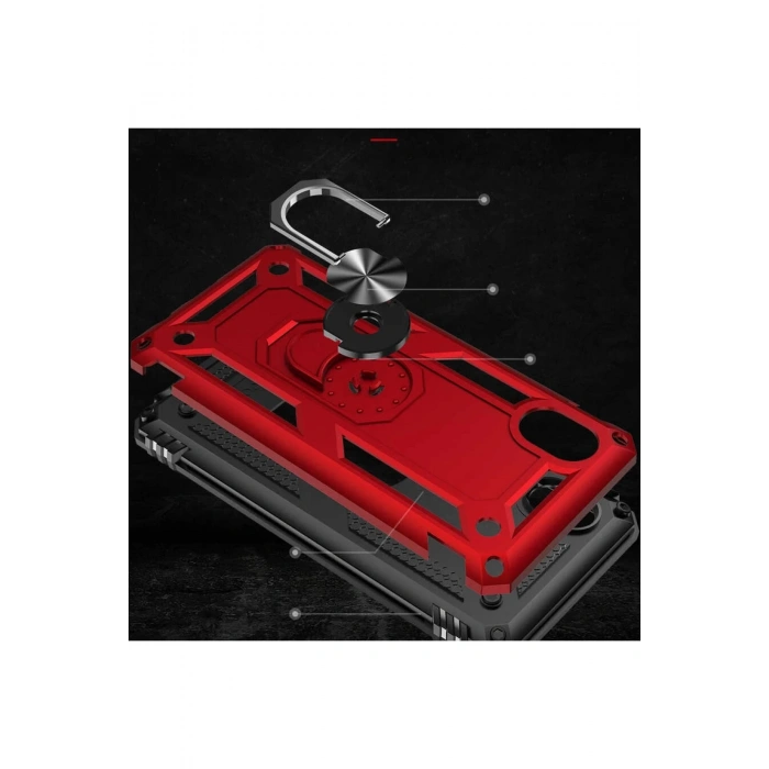 Newface Samsung Galaxy A01 Core Kılıf Sofya Yüzüklü Silikon Kapak - Siyah