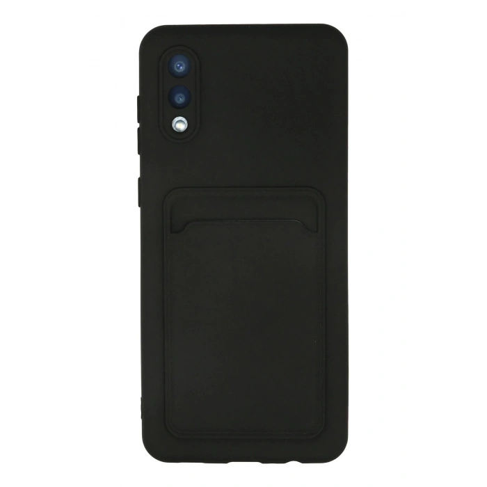 Newface Samsung Galaxy A02 Kılıf Kelvin Kartvizitli Silikon - Siyah