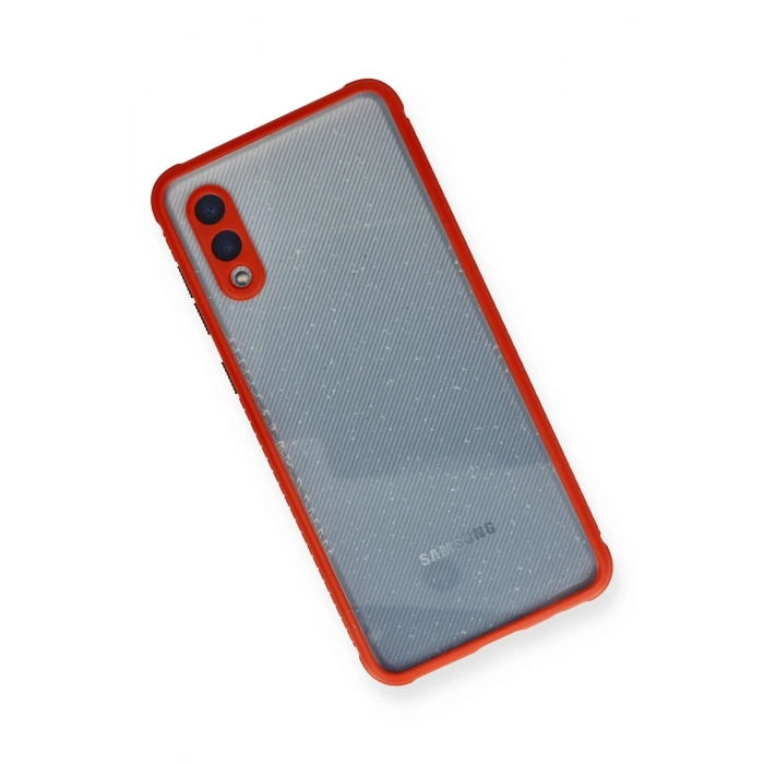 Newface Samsung Galaxy A02 Kılıf Miami Şeffaf Silikon - Kırmızı