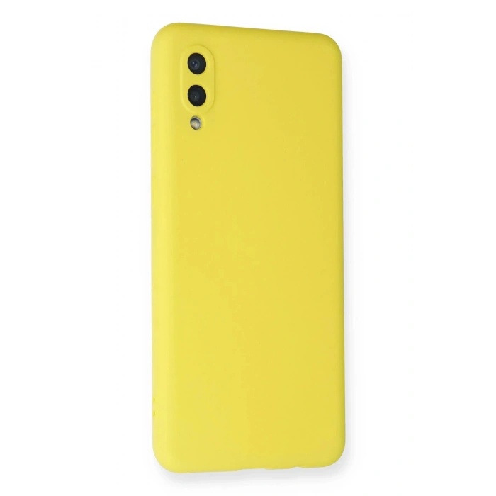 Newface Samsung Galaxy A02 Kılıf Nano içi Kadife Silikon - Sarı