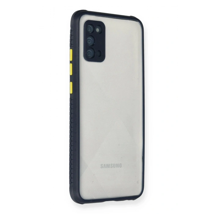Newface Samsung Galaxy A02S Kılıf Miami Şeffaf Silikon - Lacivert