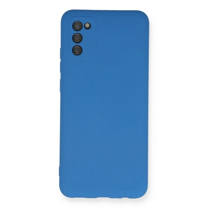 Newface Samsung Galaxy A02S Kılıf Nano içi Kadife Silikon - Mavi
