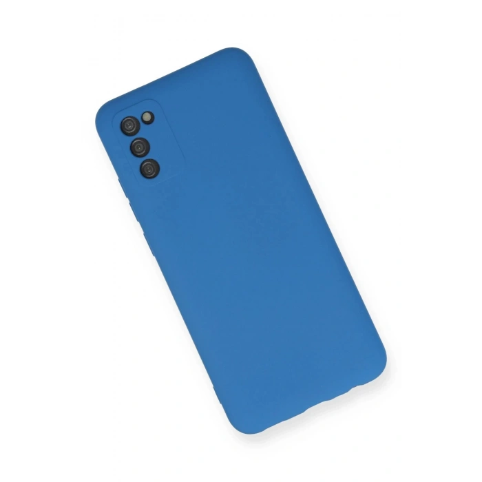 Newface Samsung Galaxy A02S Kılıf Nano içi Kadife Silikon - Mavi