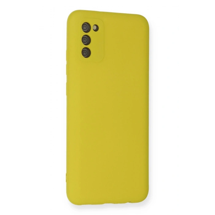 Newface Samsung Galaxy A02S Kılıf Nano içi Kadife Silikon - Sarı