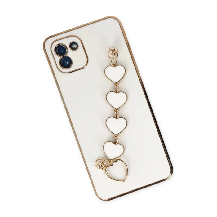 Newface Samsung Galaxy A03 Kılıf Esila Silikon - Beyaz