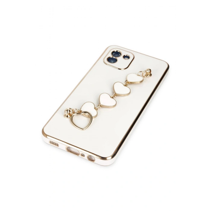 Newface Samsung Galaxy A03 Kılıf Esila Silikon - Beyaz