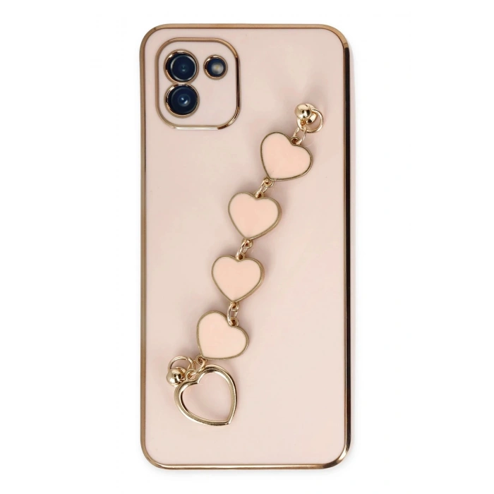 Newface Samsung Galaxy A03 Kılıf Esila Silikon - Pudra