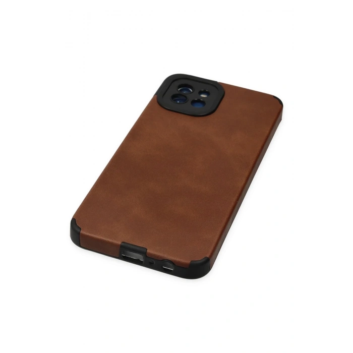 Newface Samsung Galaxy A03 Kılıf Loop Deri Silikon - Kahverengi